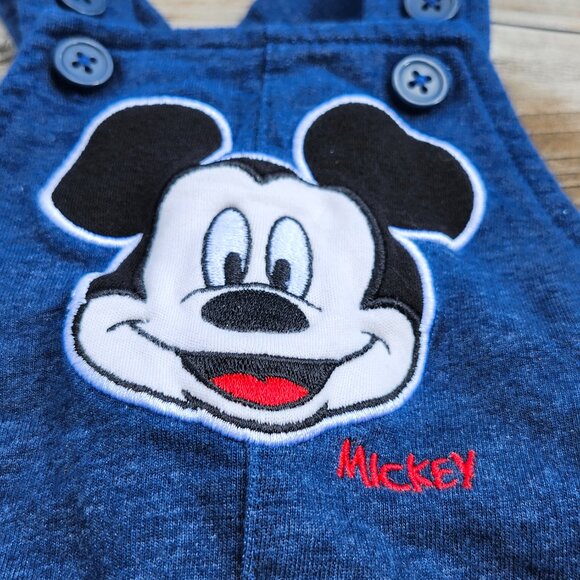 DISNEY BABY Mickey Mouse Embroidered Baby Overalls Size 3 Months CUTE - Picture 2 of 7